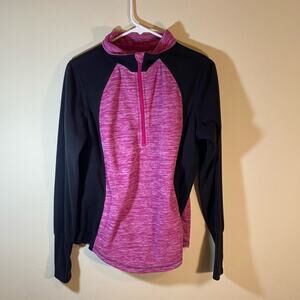 St Johns Bay Active Half Zip Top Black Size Medium